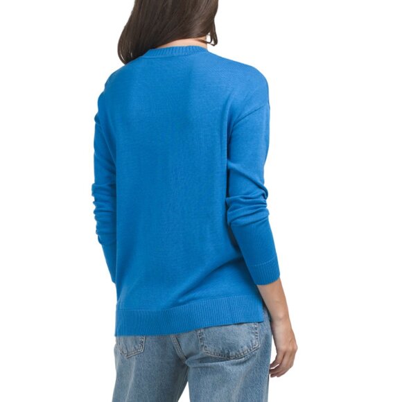 EDINBURGH KNITS Black Silk Blend Flower Sweater - Picture 2 of 2